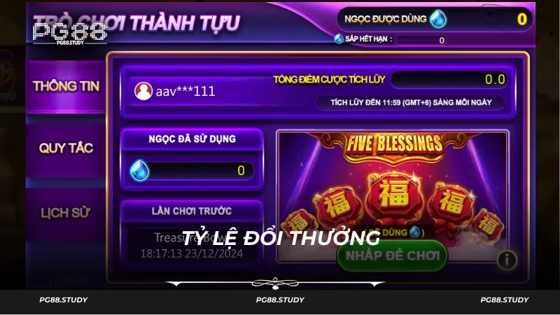 Chi tiết tỷ lệ trả thưởng bộ môn khi chơi tại PG88